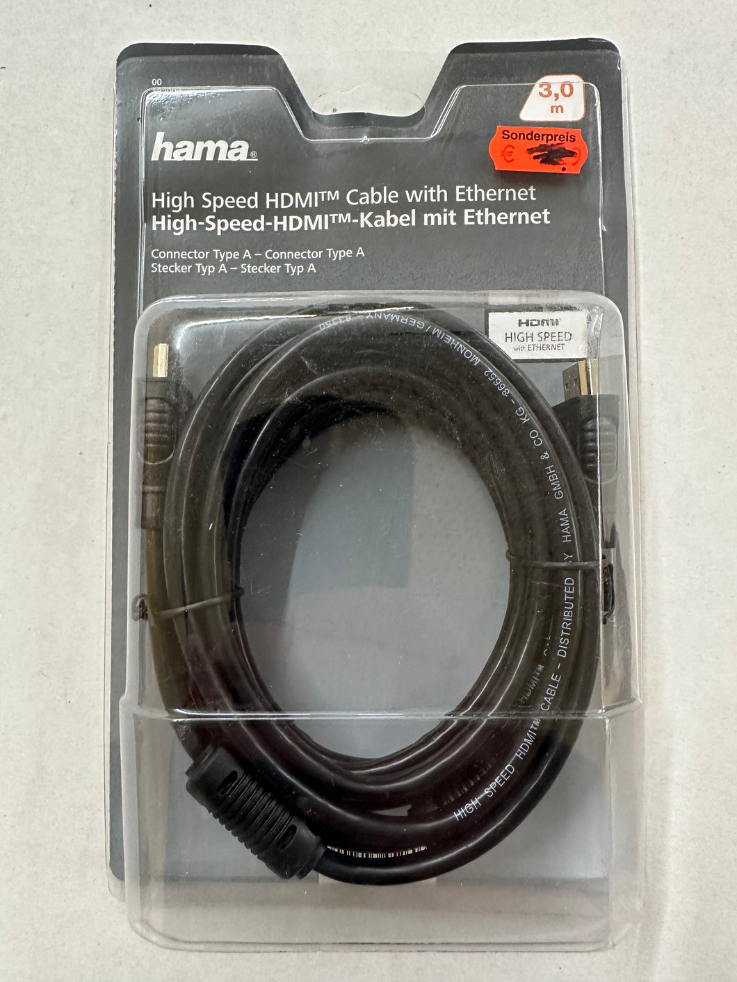 Hama Classic Line High Speed HDMI™-Kabel, Stecker - Stecker, Ethernet, Filter, verg., 3.0 m (00182009)