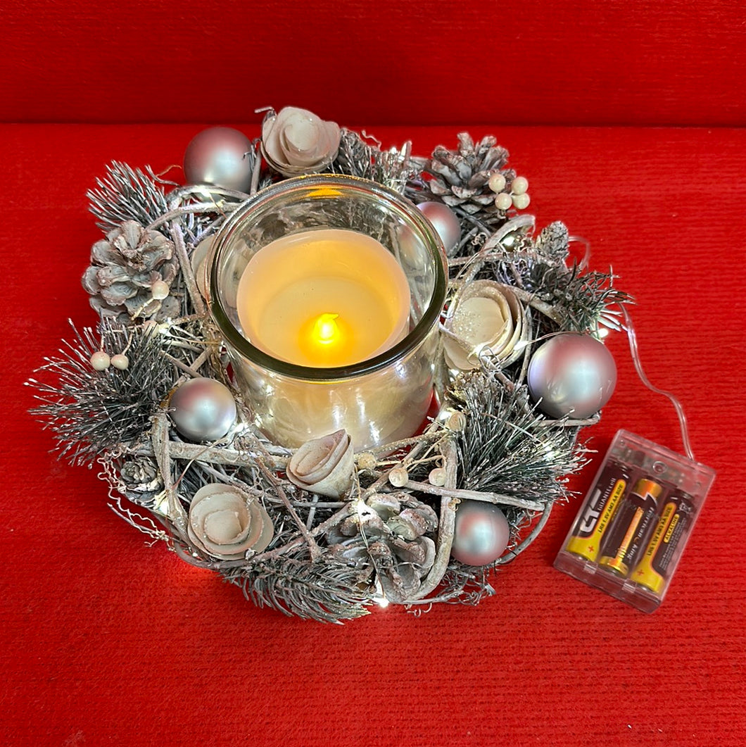 Weihnachtliche LED Tischdeko, Silber