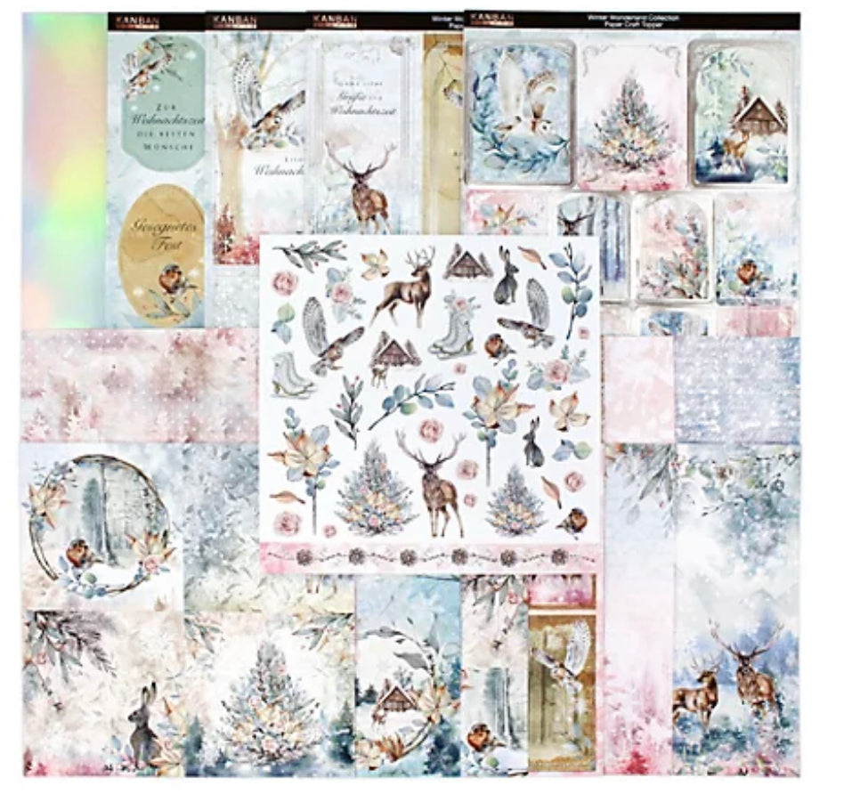 KANBAN Grußkarten-Set Winter Wonderland inkl. Ausstanzungen 60tlg. Nicht vollständig
