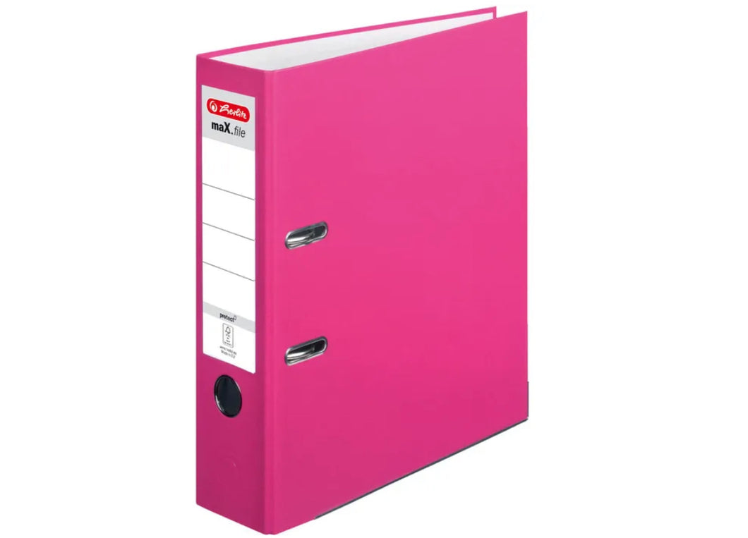 Herlitz Ordner 11053683 maX.file protect, PP, A4, 8cm, Kunststoffordner, pink