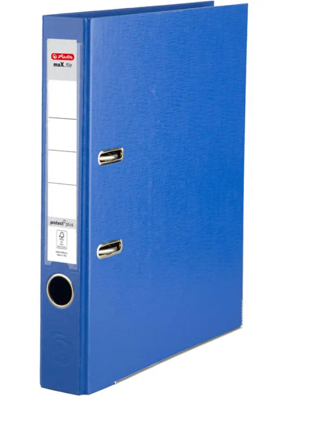 Herlitz Ordner 10834752 maX.file protect plus, PP, A4, 5cm, Kunststoffordner, blau