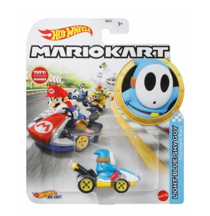 Mario Kart Light Blue Shy Guy Auto Car 1/64 Figur DieCast Hot Wheels Mattel