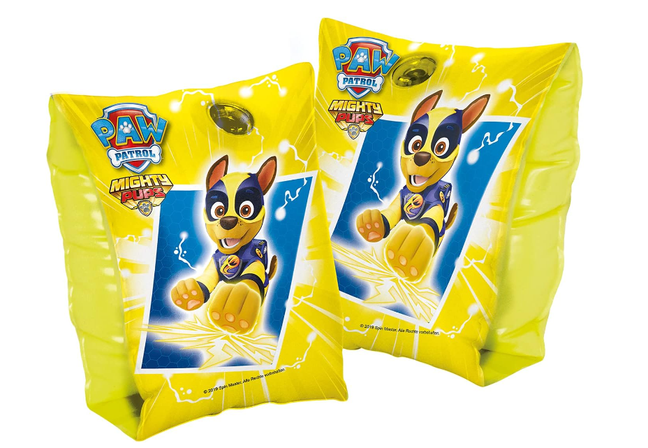 Smart-Planet Paw Patrol Schwimmarmbänder – Schwimmärmel, aufblasbare Schwimmhilfe für Kinder von 1–6 Jahren – 11–30 kg – Gelb – Chase