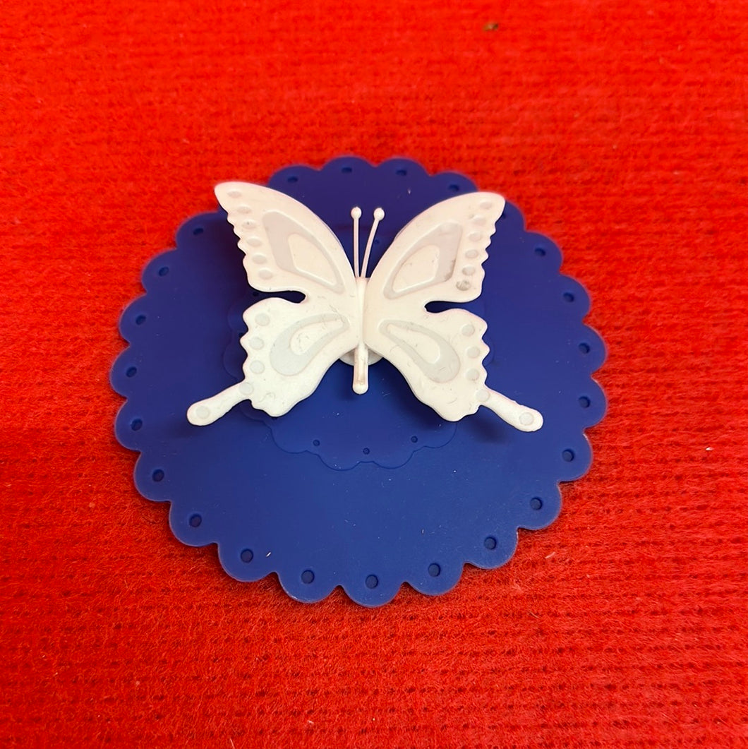 Waschbeckenstopfen Schmetterling blau/weiß (1051)