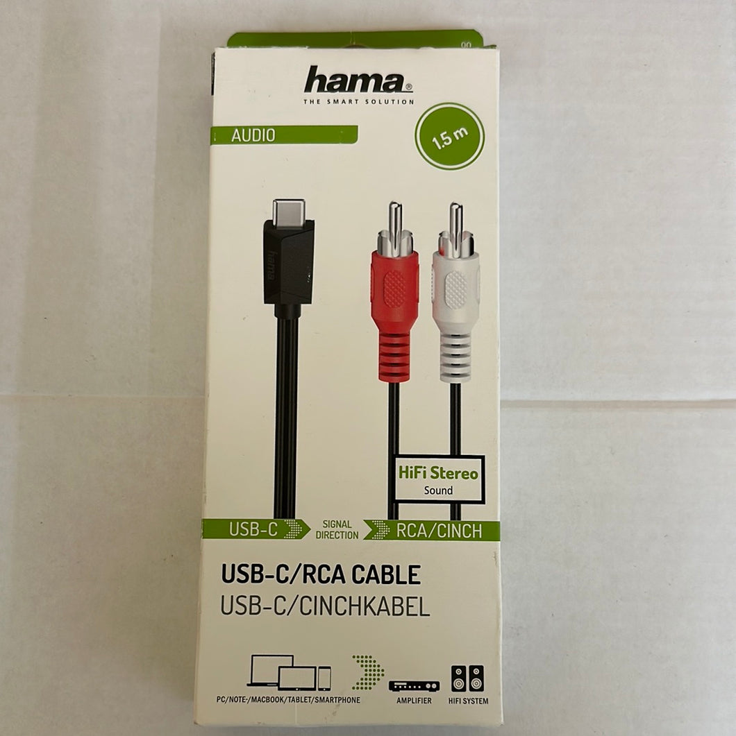 Hama Audio-Kabel, USB-C-Stecker - Cinch-Stecker, Stereo, 1,50 m