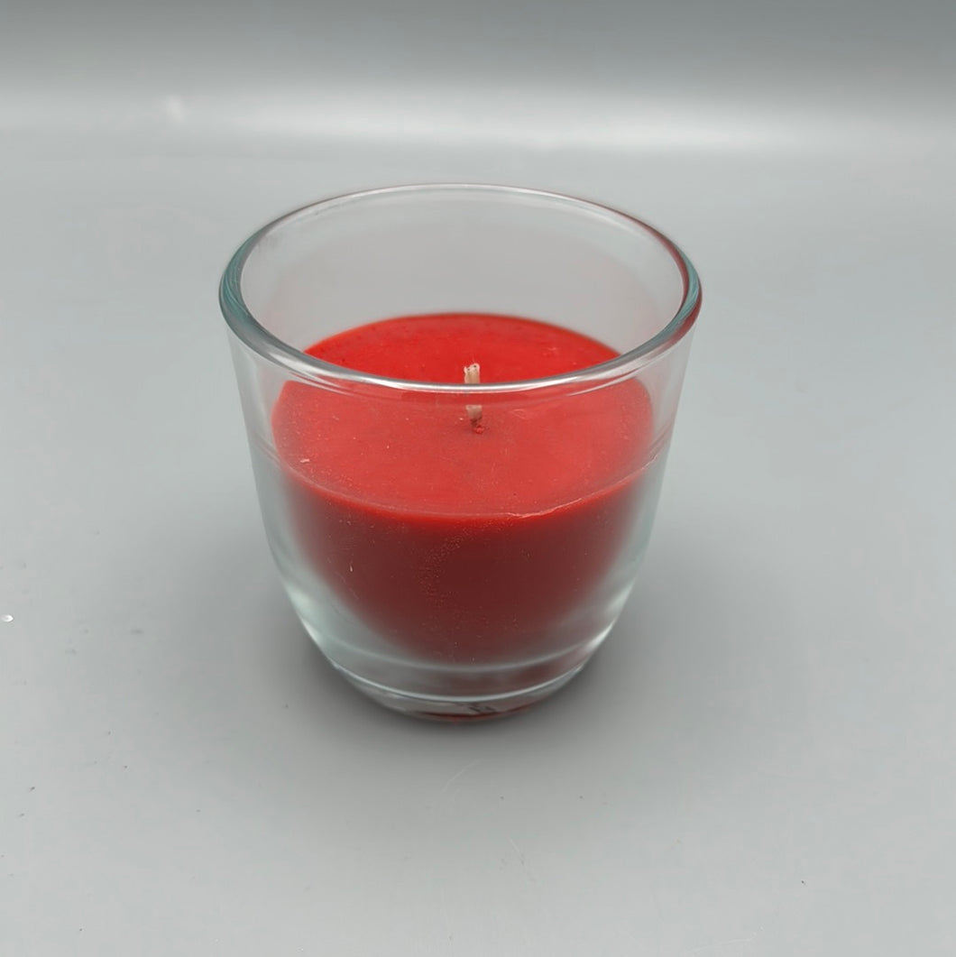 Rote Kerze im Glas 7x7 cm