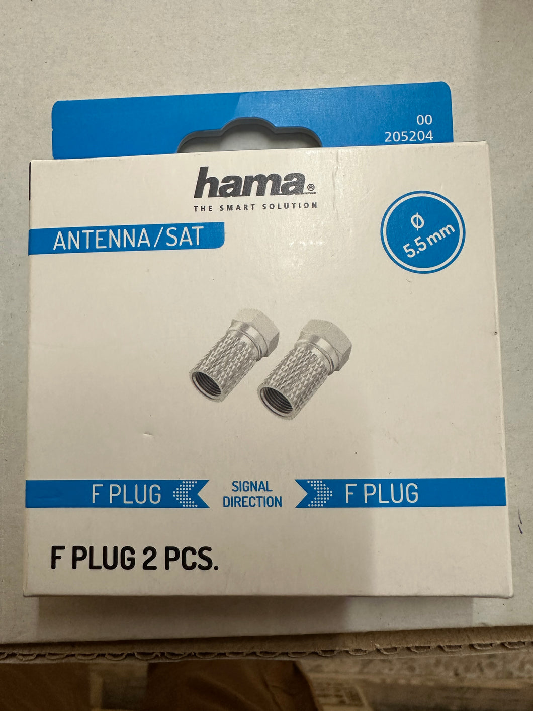 Hama (205204)F-Stecker, 5,5 mm, schraubbar, 2 Stück
