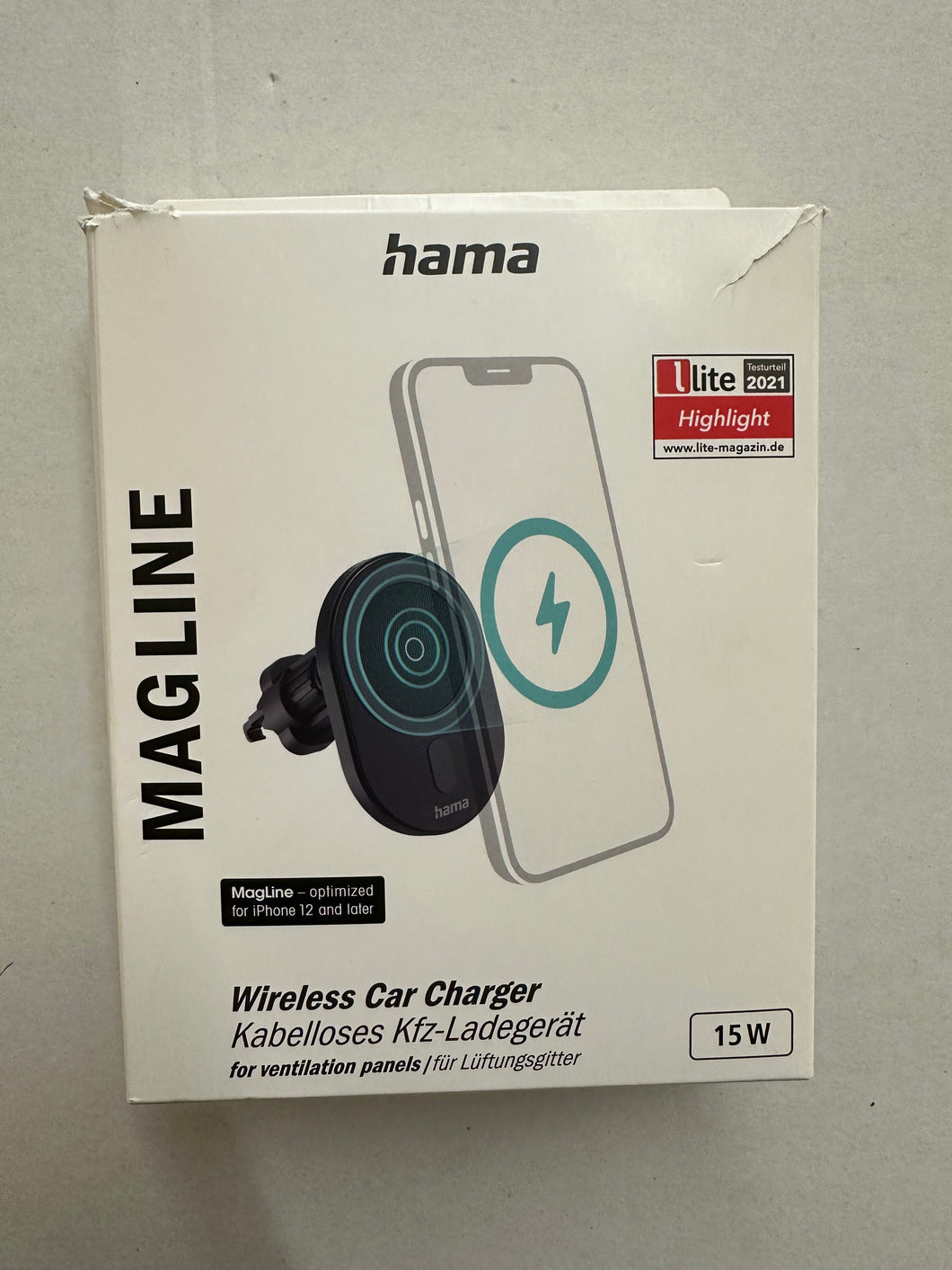 Hama Kfz-Handy-Ladegerät MagCharge Car FC15, 15 W, kabellos f