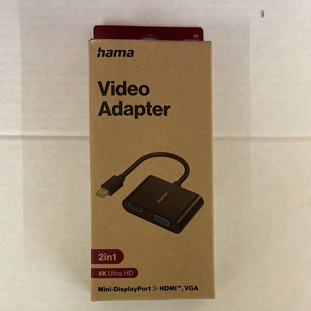 HAMA Video-Adapter, 2in1, Mini-DisplayPort-St. - VGA & HDMI™-Buchse, Ultra-HD 4K