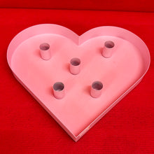Lade das Bild in den Galerie-Viewer, Tablett Herz mit 5 Magnet-Stabkerzenhaltern

