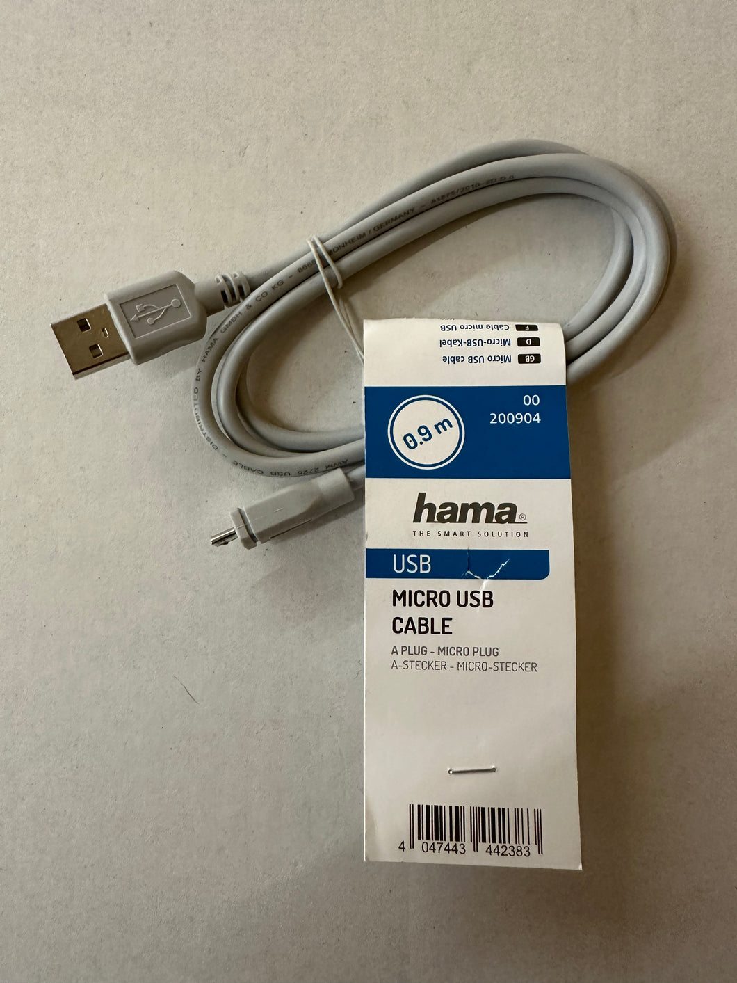 Hama Micro-USB-Kabel, USB 2.0, 0,90 m PS (373)