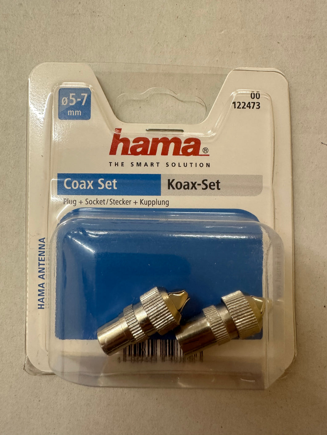 HAMA (122473)Koax-Set, Metall, Stecker/Kupplung, schraubbar