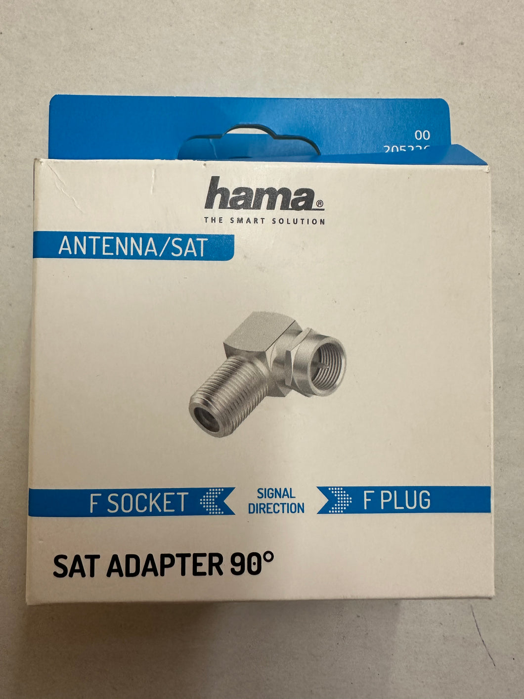Hama(205226) SAT-Adapter, F-Stecker - F-Kupplung, 90°