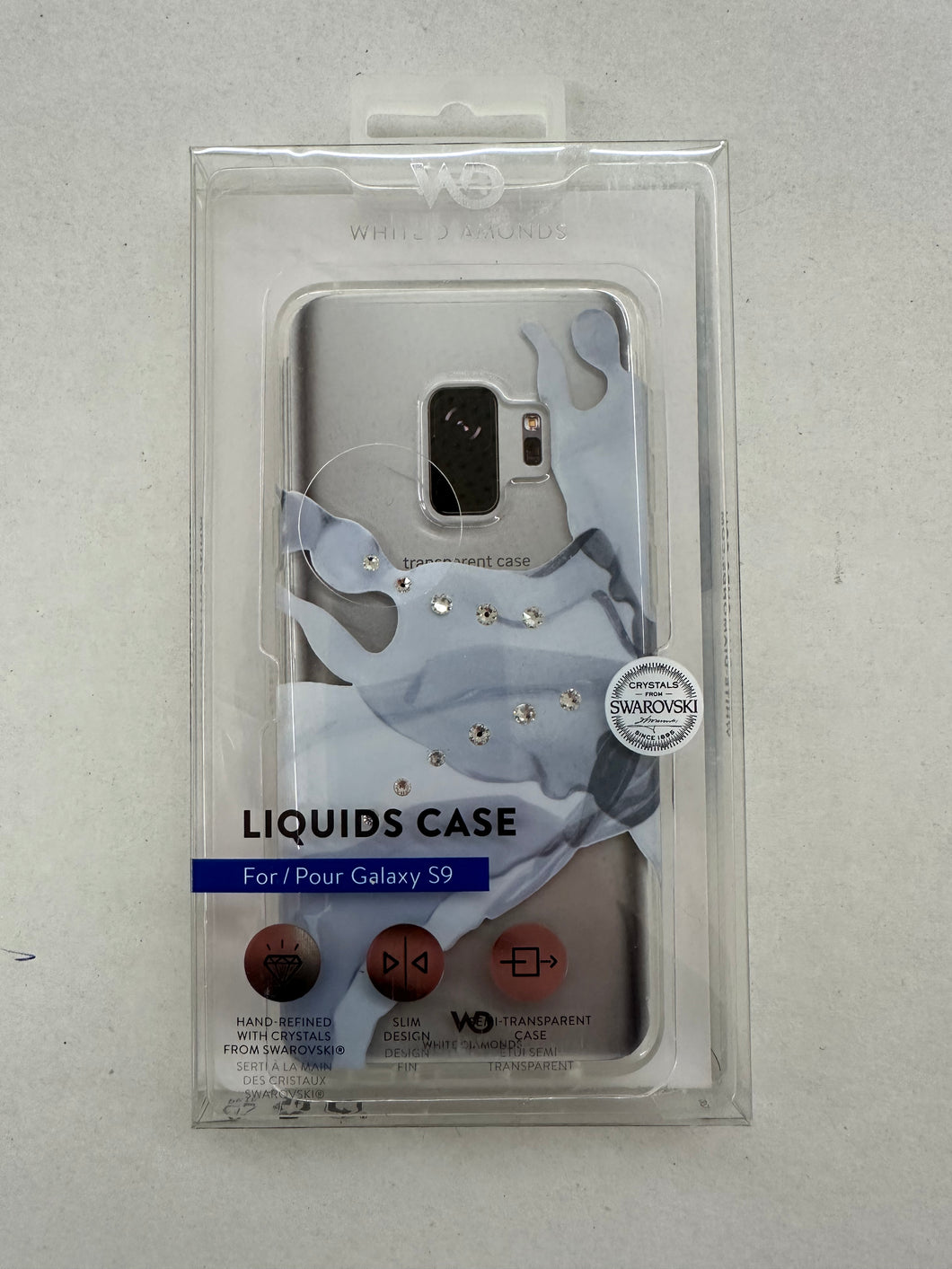 WHITE DIAMONDS - Handyhülle Eternity Case passend für Samsung Galaxy S9 I Hülle Transparent, Durchsichtig, TPU Herz Kristalle (Crystal)