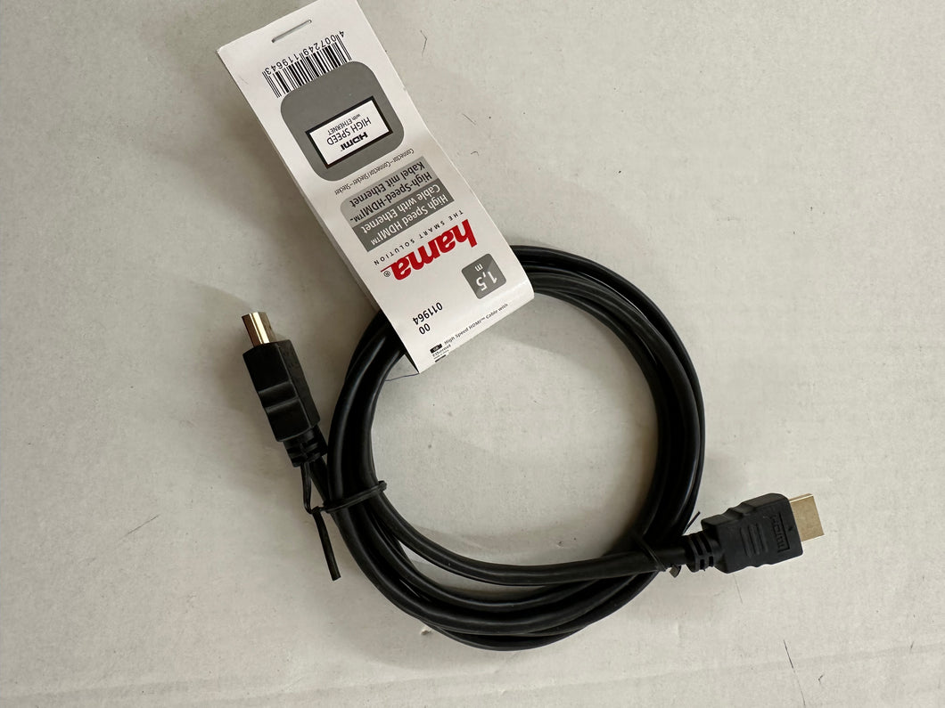 Hama(011964) Standard HDMI-Kabel, Stecker - Stecker, vergoldet 1.5 m