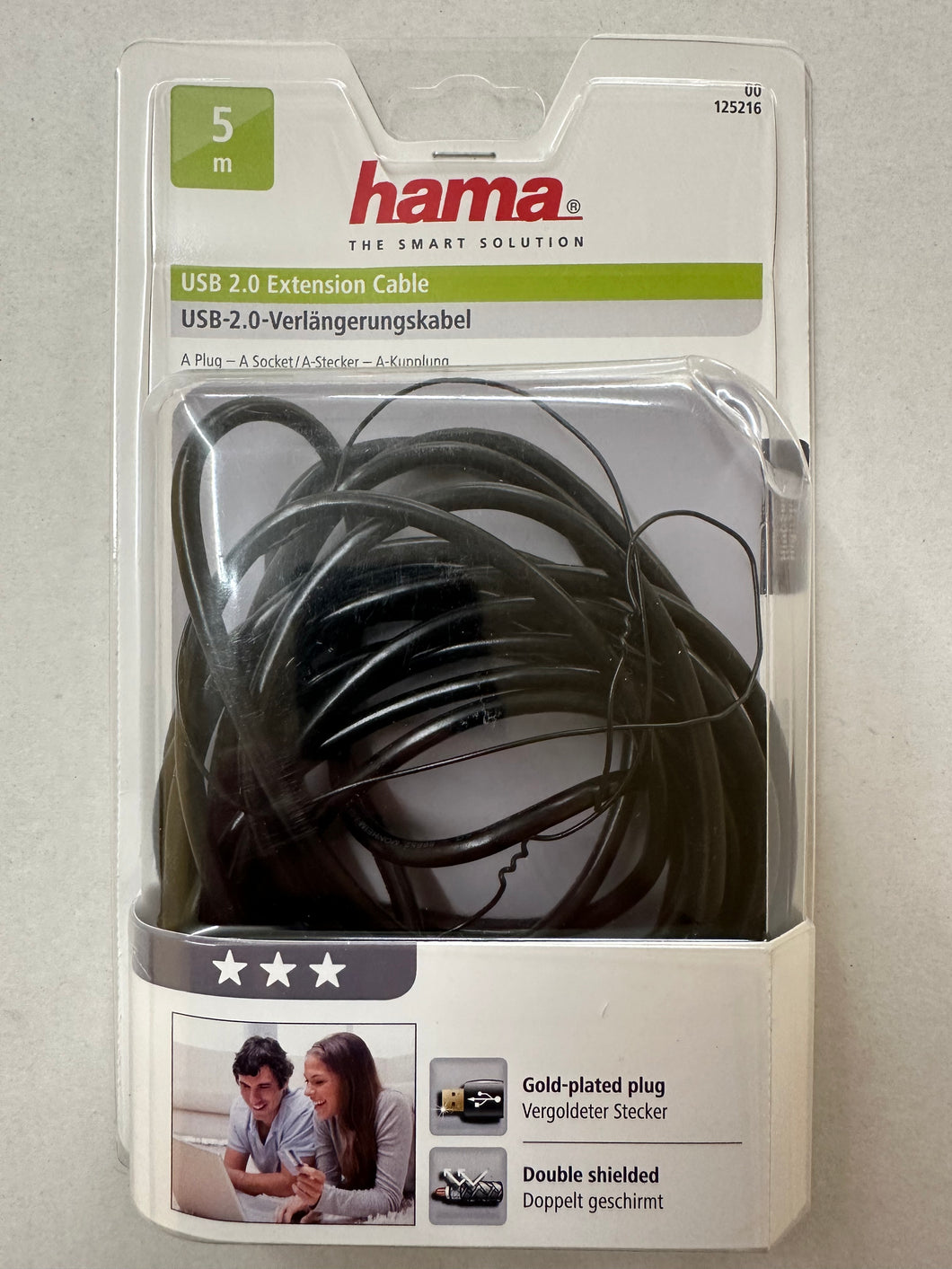 Hama USB-Verlängerungskabel, USB 2.0, 480 Mbit / s, 5m