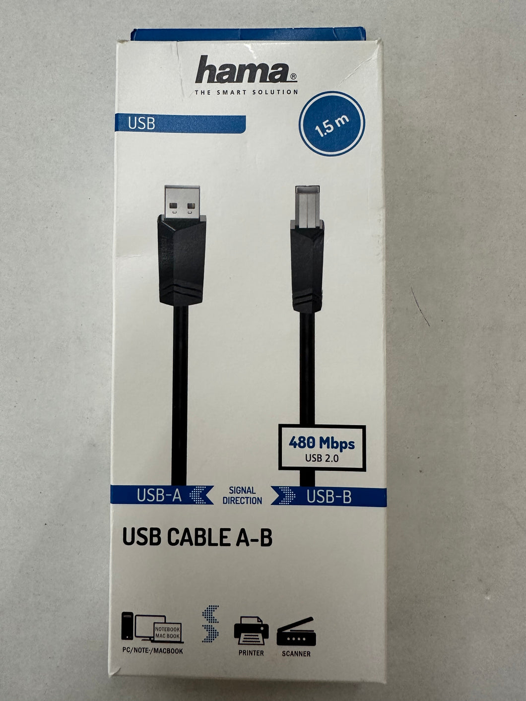Hama USB-Kabel, USB 2.0, 480 Mbit / s, 1,50 m
