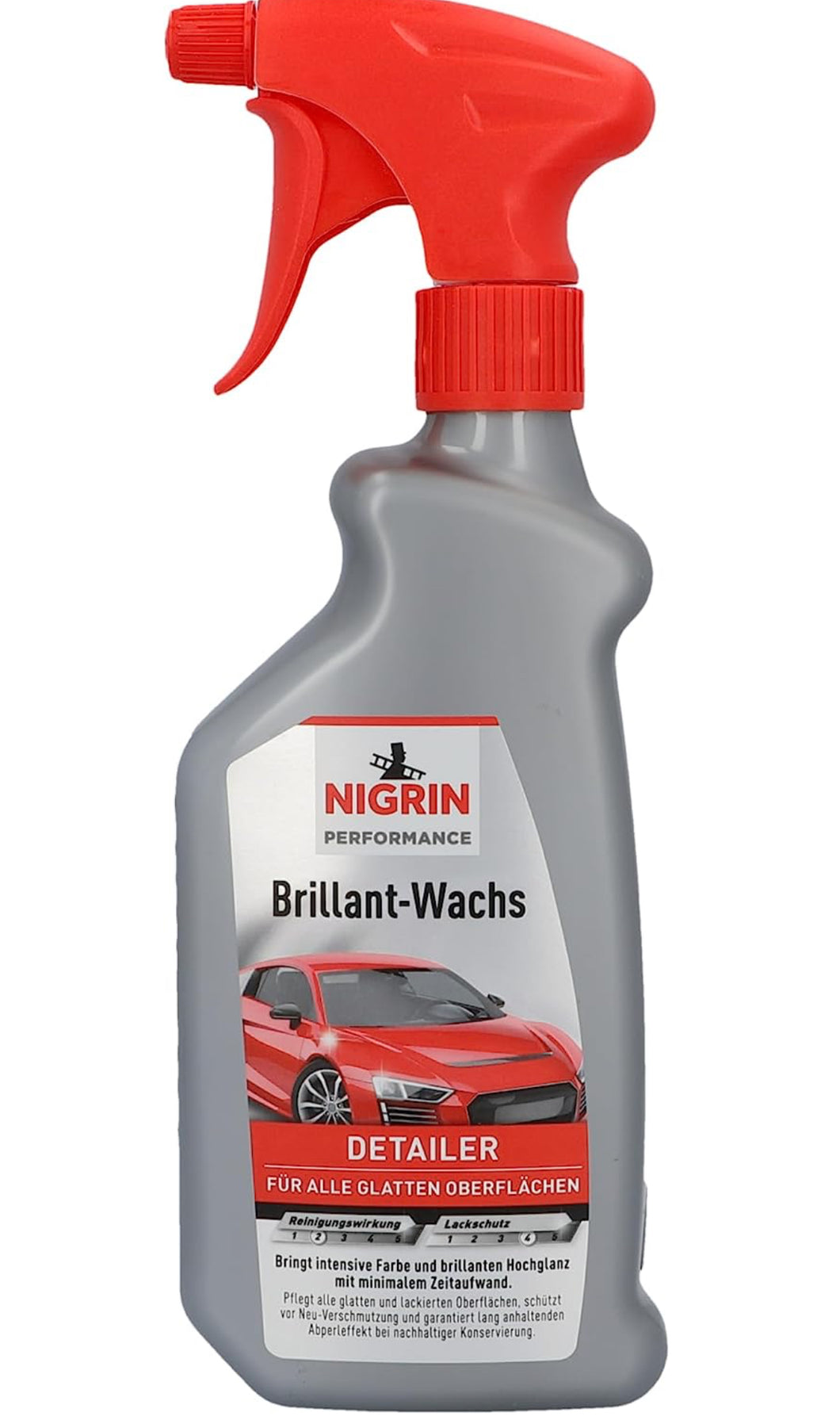 NIGRIN Performance Brillant-Wachs TURBO Auto Wachs, 500 ml Sprüh-Flasche, intensiviert Farben, bringt brillanten Hochglanz