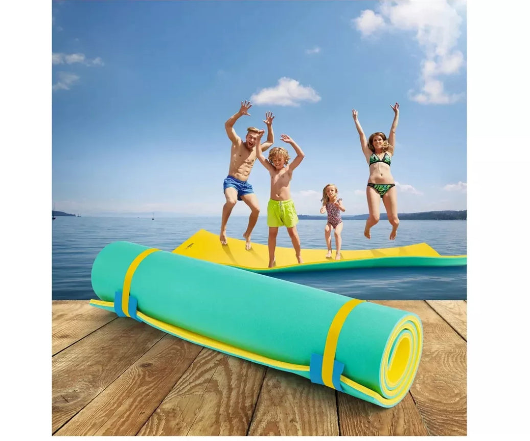 MAXXMEE Wassermatte XXL 270 x 180cm Floating Matte Schwimmmatte ohne Aufblasen