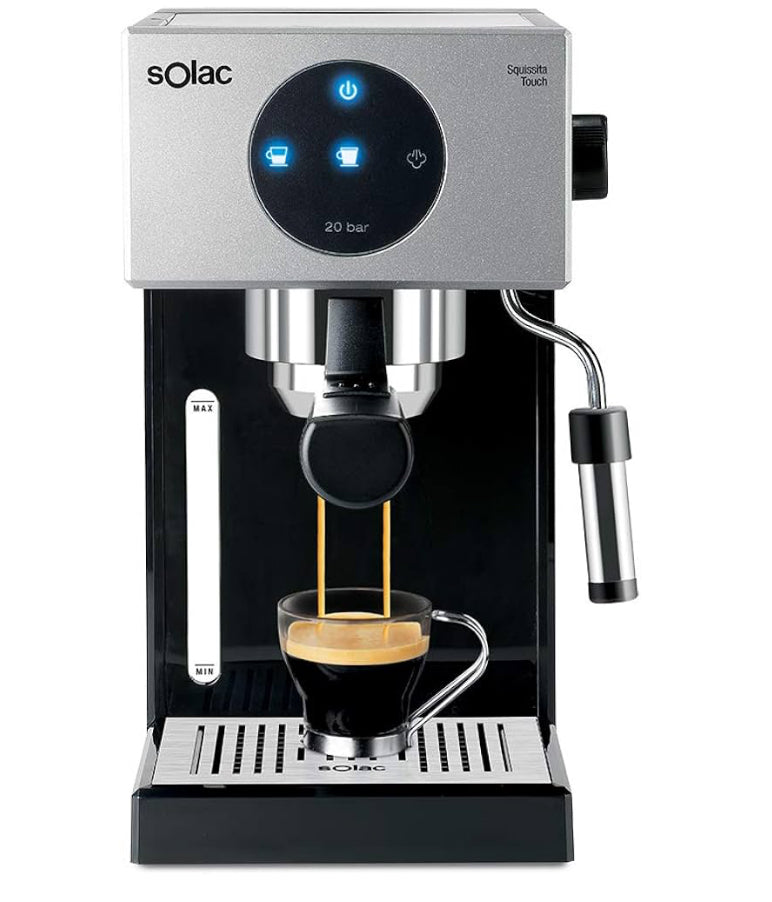 Solac CE4552 Squissita Touch Espressomaschine, 1,5 l, 1000 W, Filterhalter für 1 oder 2 Kaffee, Touch-Stopp, Auto-Off, Double Cream, Verdampfer