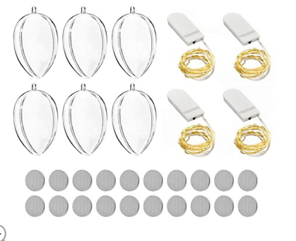 KARIN JITTENMEIER Dekorations-Set Acryl-Eier & LED-Lichterketten 30tlg.
