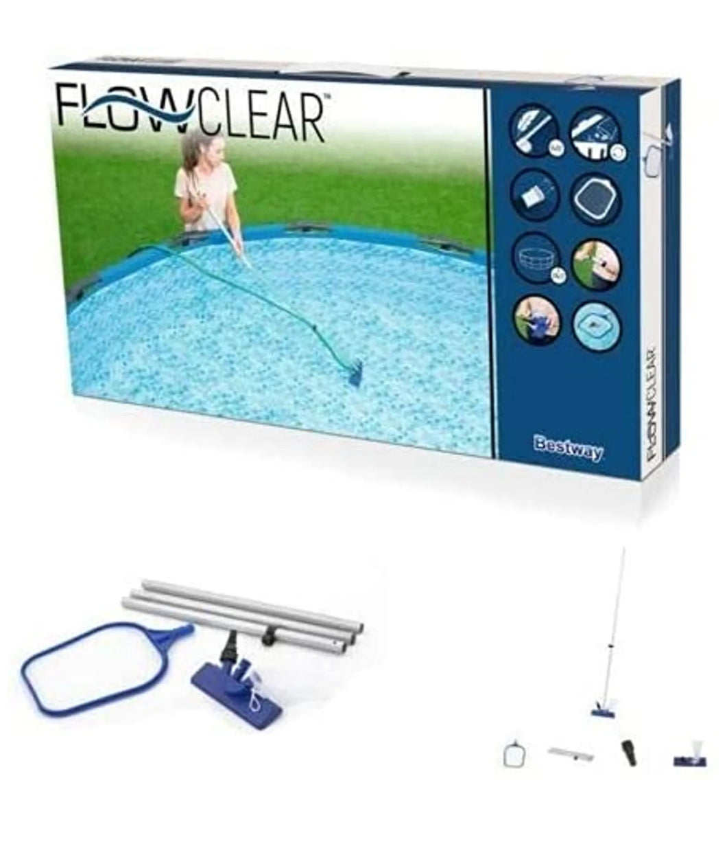 Flowclear Bestway 58013 Poolpflege Basis-Set mit Venturi-Sauger & Kescher > 396cm