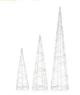 LUMIDA Casa 3 Pyramiden farbige LEDs outdoorgeeignet Höhe 45, 60 & 90cm