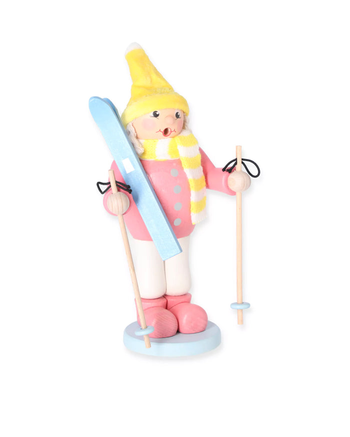 Saico Räucherfigur 'Mädchen mit Ski'