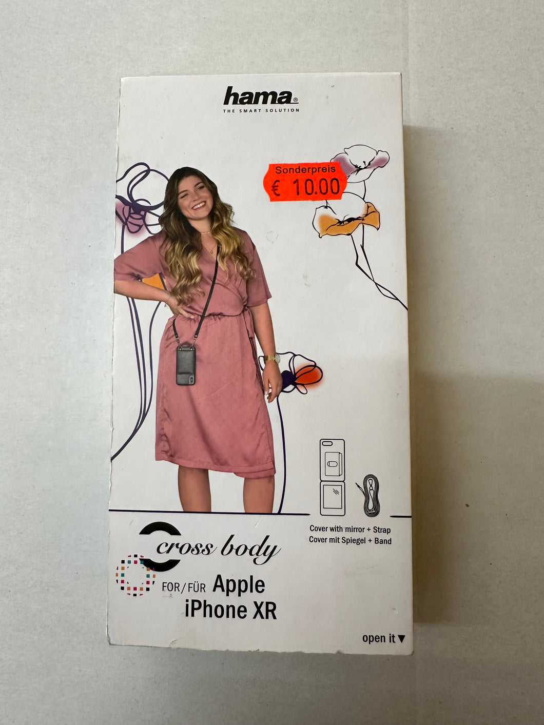 Hama Cross-Body-Cover Mirror für iPhone XR schwarz
