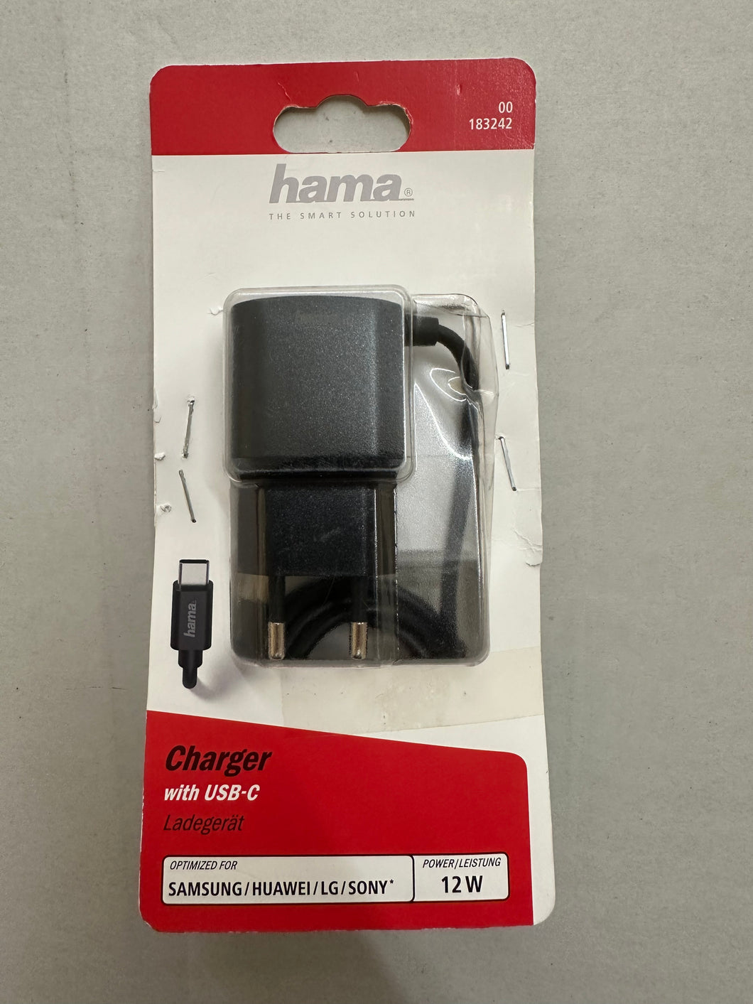 Hama Ladegerät, USB Type-C, 2,4 A, Schwarz