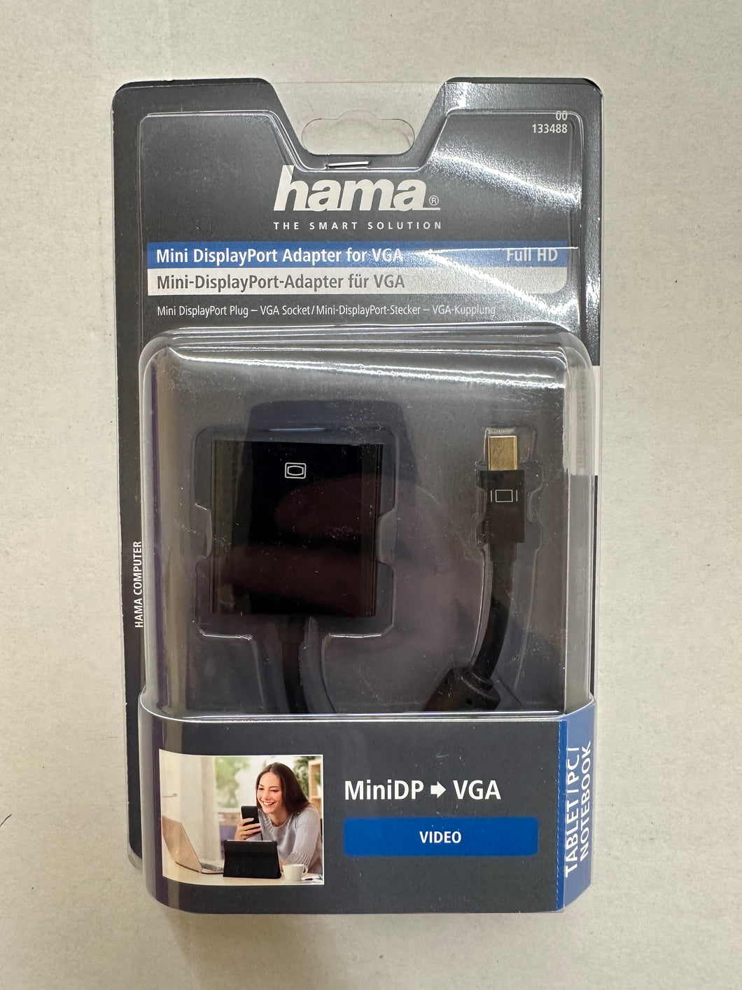 Hama 00133488 Mini-DisplayPort-Adapter für VGA Full-HD (Weiß)