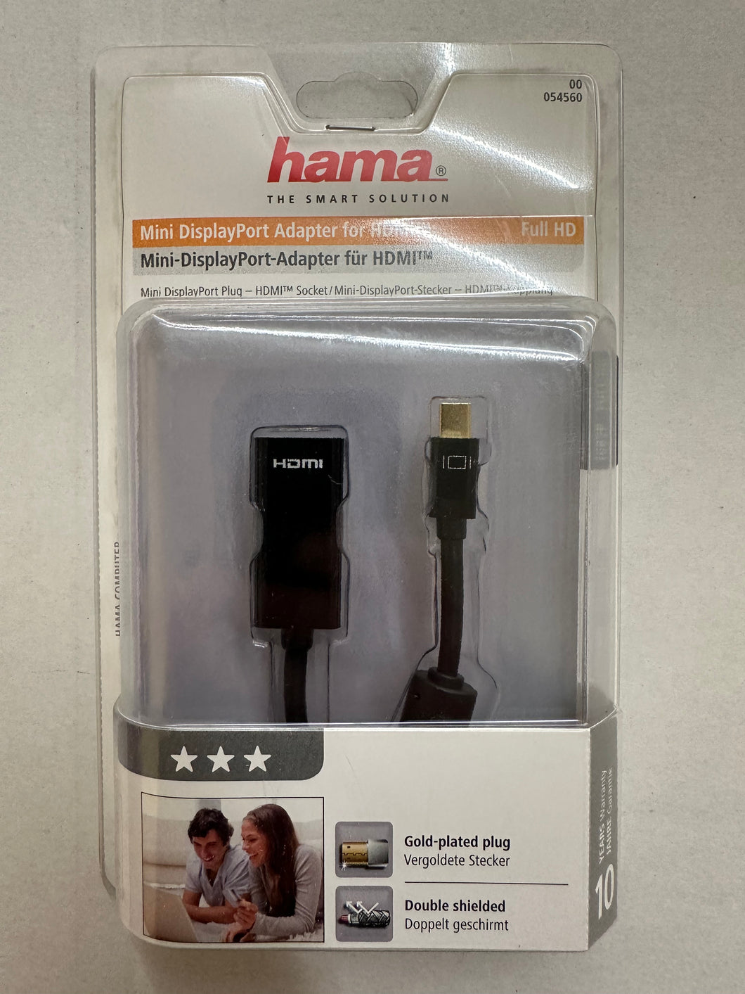 Hama 00054560 Mini-DisplayPort-Adapter für HDMI, Full HD (Schwarz)