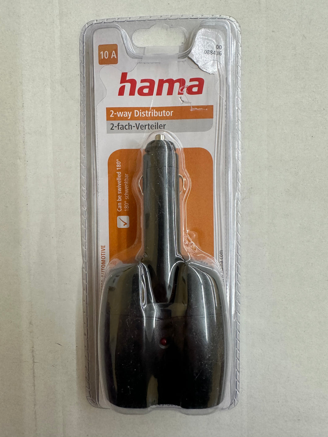 Hama 2-fach-Verteiler für Zigarettenanzünderbuchse 180°, 12 V