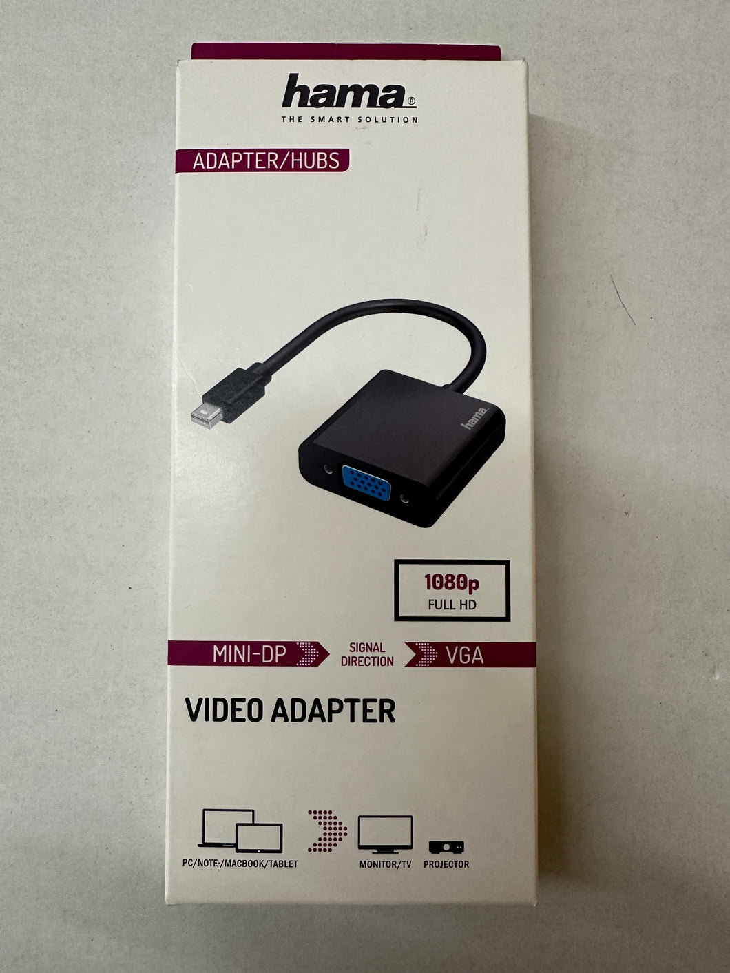 Hama Video-Adapter, Mini-DisplayPort-Stecker - VGA-Buchse, Full-HD 1080p