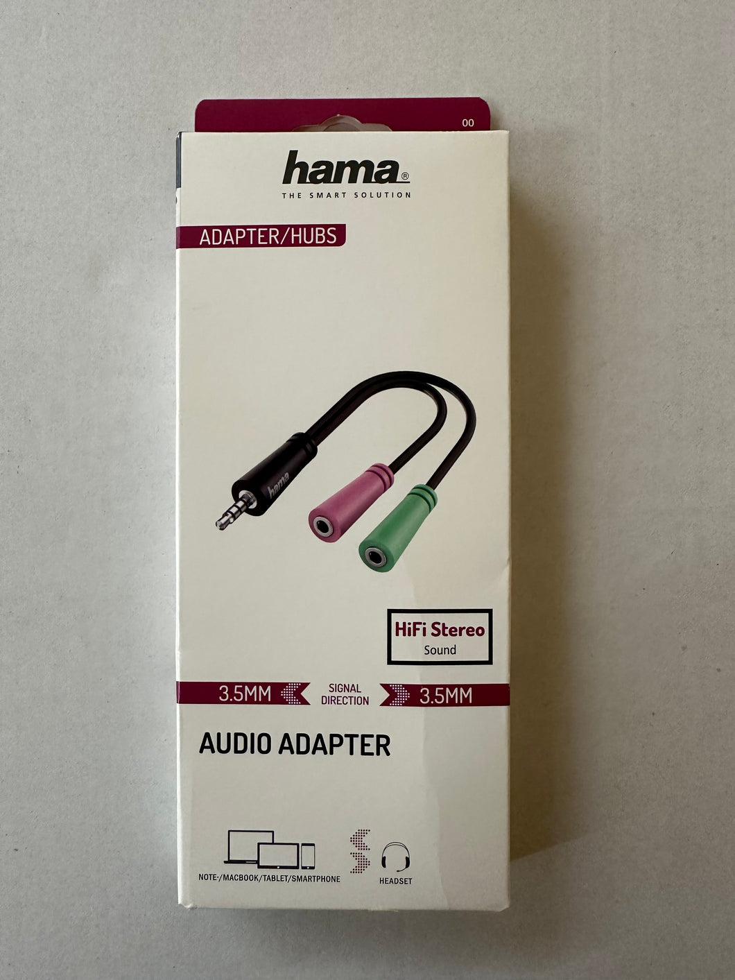 Hama Audio-Adapter, 4pol. 3,5-mm-Klinke-Stecker - 2x 3pol. 3,5-mm-Klinke-Headset