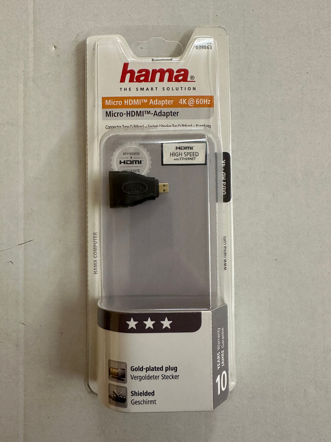 HAMA Micro-HDMI™-Adapter, Micro-HDMI™-Stecker - HDMI™-Kupplung (00039863) (371)