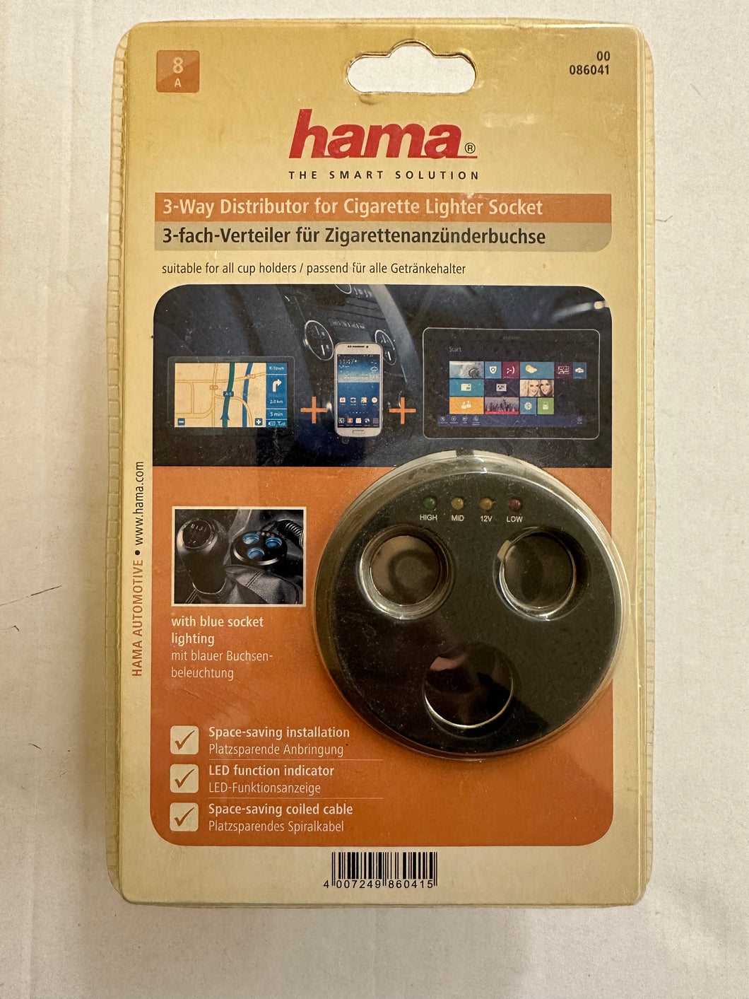 Hama 3 fach-Verteiler für KFZ-Zigarettenanzünderbuchse (8.000 mA, 12V, –  Die Mega Kiste