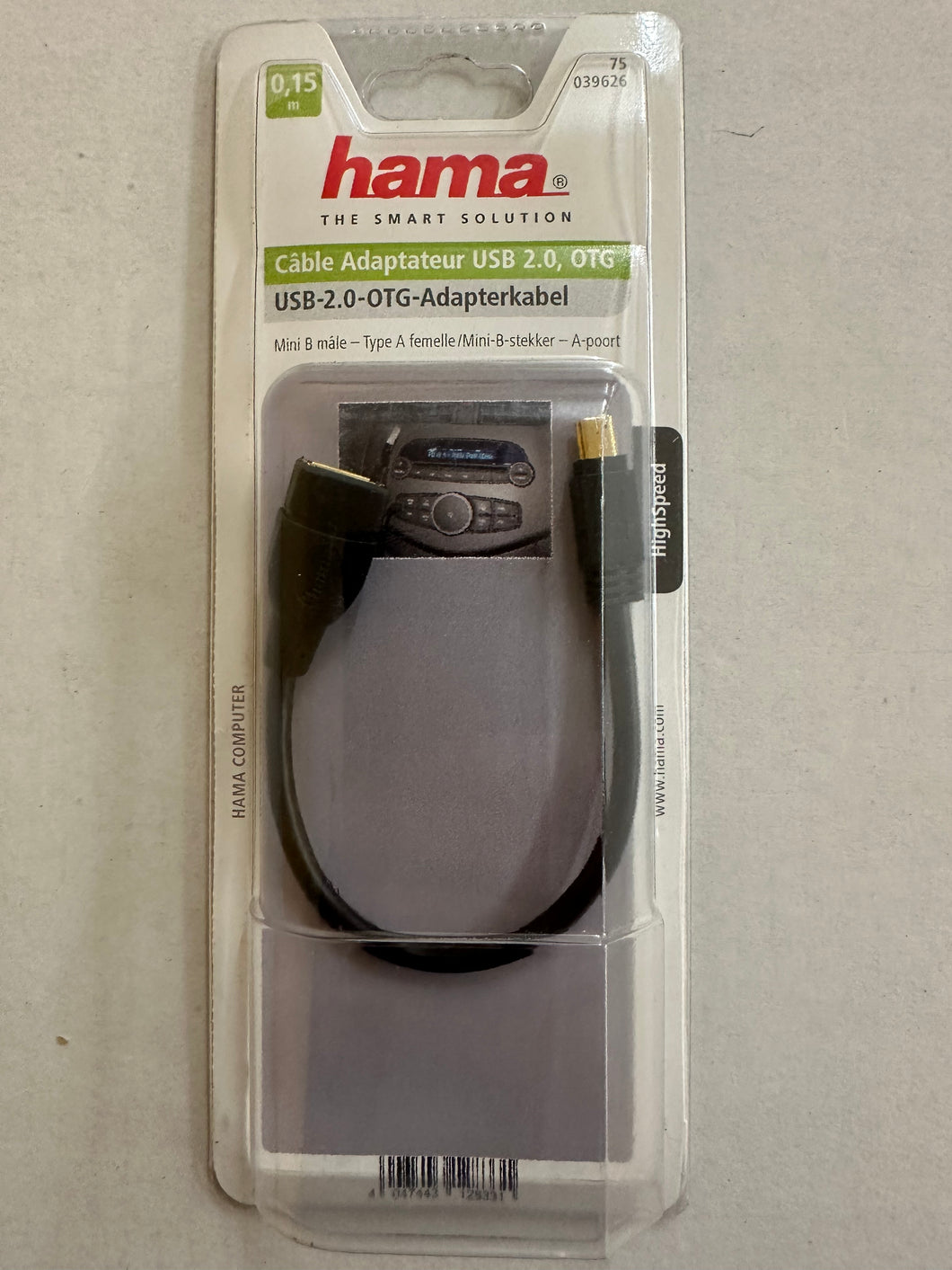 Hama OTG USB Adapter-Kabel (microUSB-Stecker auf USB-Buchse) für Smartphones und Tablets, vergoldet, 0,15 m