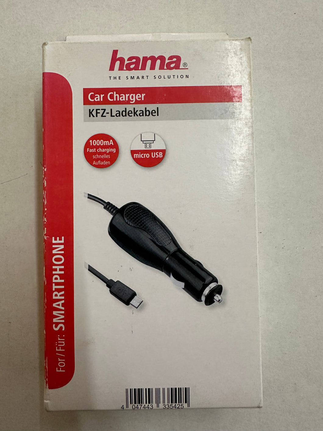 HAMA Kfz-Ladegerät, Micro-USB, 1 A, Schwarz (00178372)