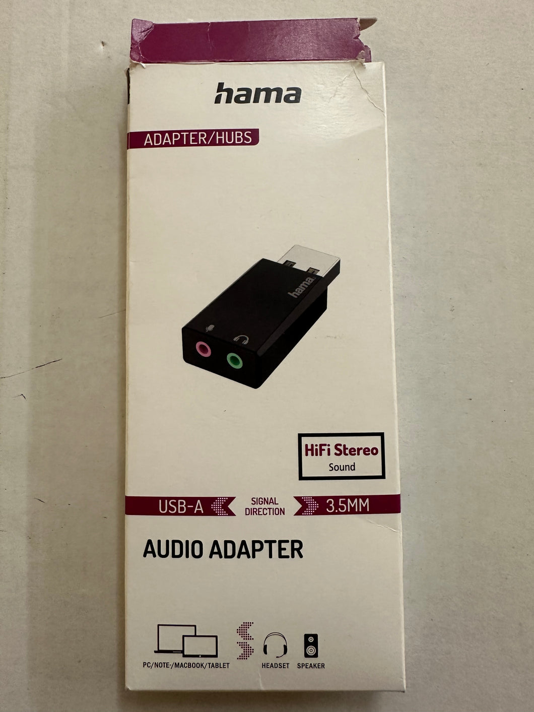 Hama USB-Soundkarte, USB-Stecker - 2x 3,5-mm-Klinke-Buchse, Stereo
