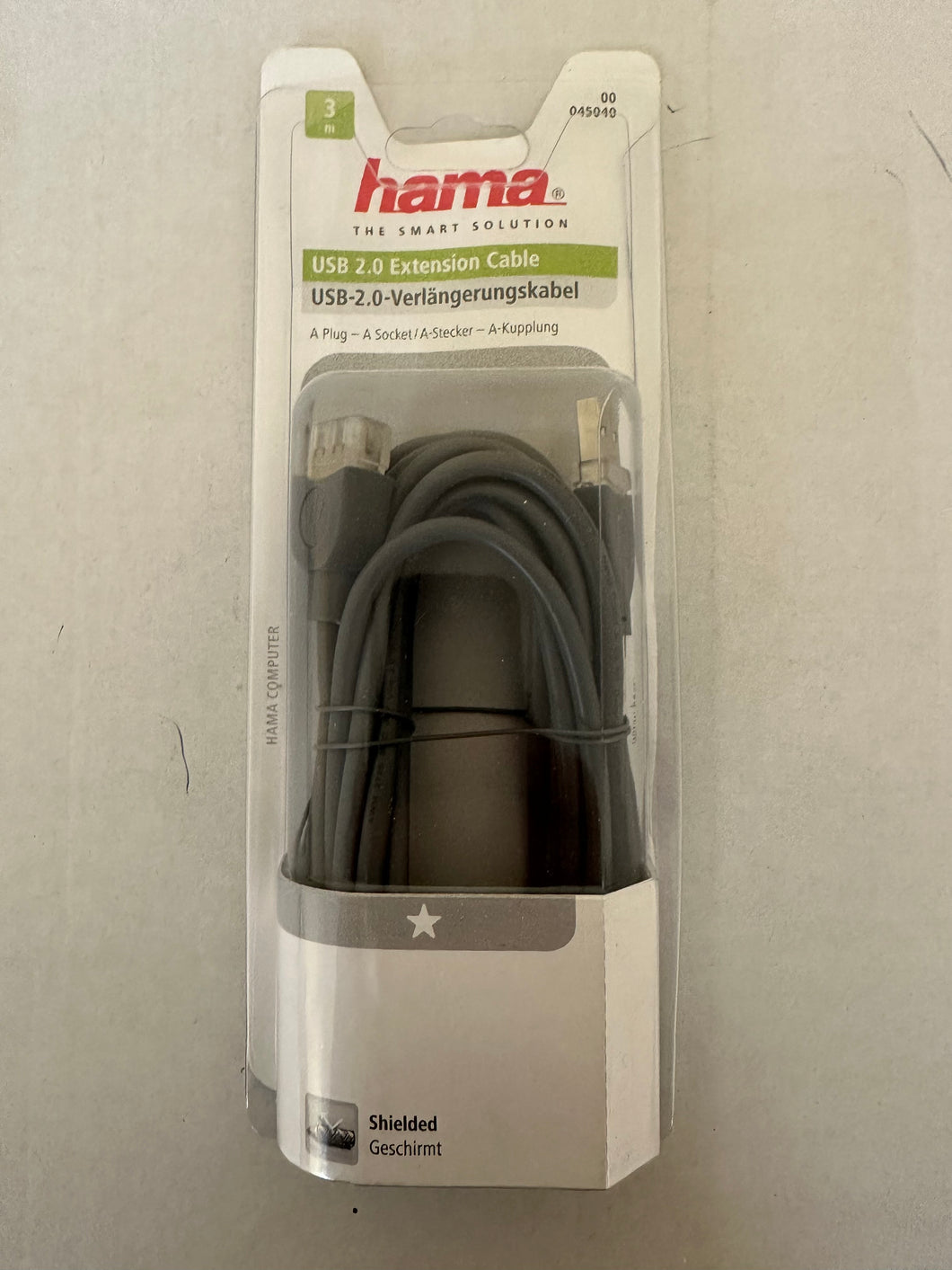 HAMA USB-2.0-Verlängerungskabel, geschirmt, Grau, 3,00 m (00045040)