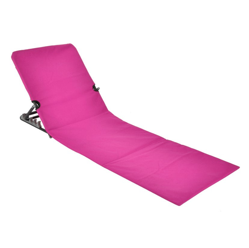 Strandliege, klappbar, pink mit praktischer Umhängetasche 64236