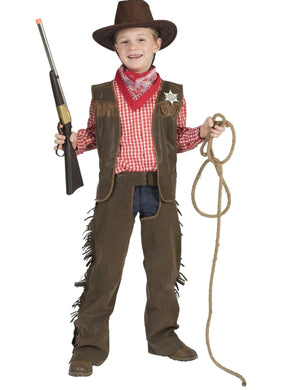 Cowboykostüm Cowboy Sheriff Wilder Westen Jungen Kinder Western Kinderkostüm Set Gr. 116 - Die Mega Kiste