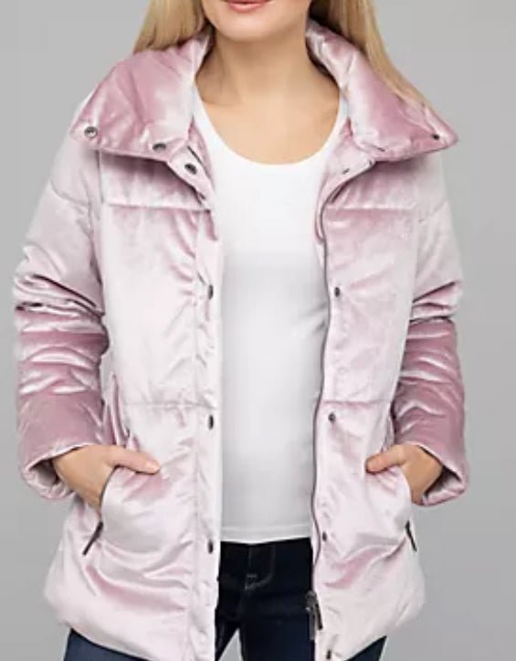 DINE 'N' DANCE Samtjacke 2 - Wege - Zipper Druckknopfleiste Puder Gr.36 - Die Mega Kiste