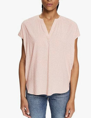 ESPRIT Lenzing™ Ecovero™ gemusterte Bluse ,Gr.36,Nude - Die Mega Kiste