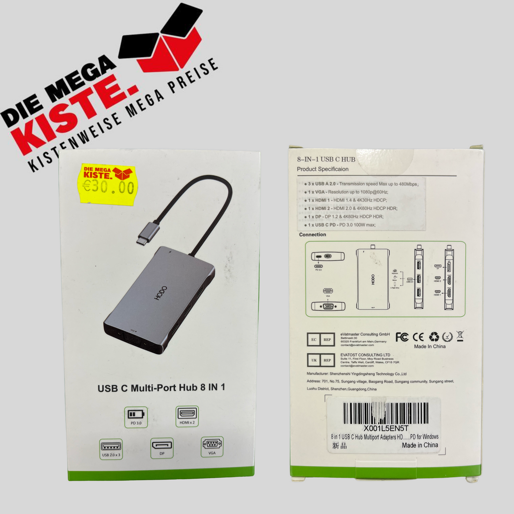 HODO USB C Multi Port 8in1