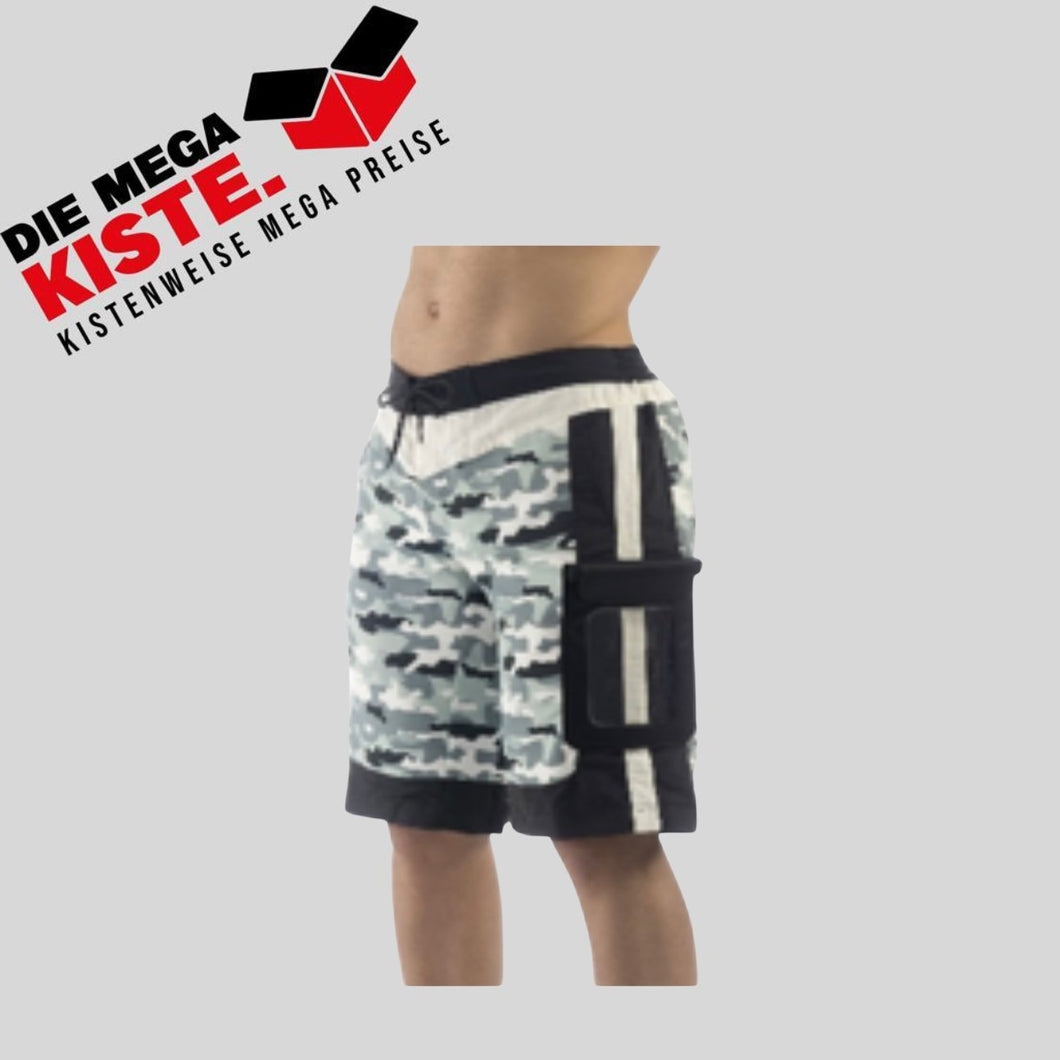 UAKKO Ermi Badeshorts Badehose mit wasserdichter Tasche Farbe Grau - Die Mega Kiste