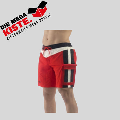 UAKKO Nora Badeshorts Badehose mit wasserdichter Tasche Farbe Rot - Die Mega Kiste